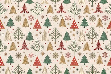 A stylish minimalist Christmas pattern featuring subtle holiday motifs. Perfect for festive backgrounds or elegant seasonal designs