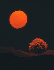 Wall Mural - tree in the night
