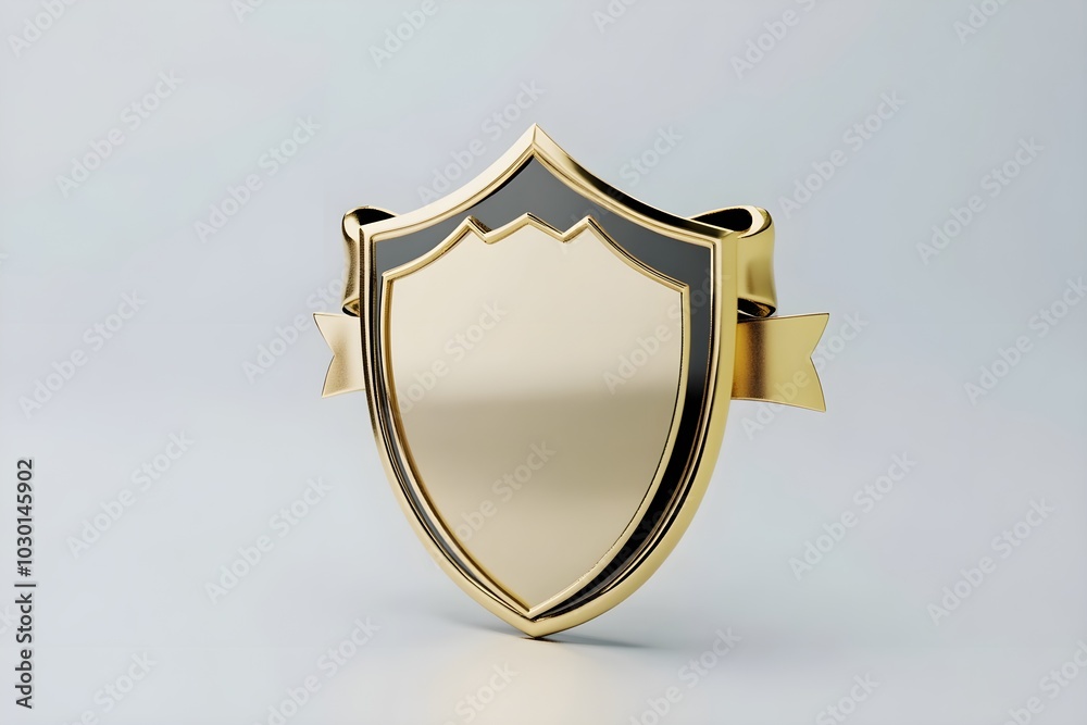 Badge on white background 3D rendering Stock Illustration | Adobe Stock