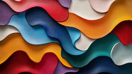 Canvas Print - Colorful Abstract Wavy Pattern