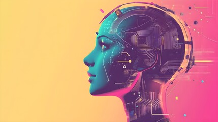 Poster - Artificial Intelligence Circuitry Woman Concept