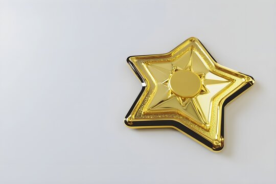 Badge on white background 3D rendering