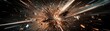 © Rainister - Abstract 3D render of an explosion with shards of glass and metal flying outwards in a futuristic style
