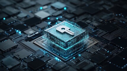 Poster - a detailed, glowing data key being inserted into a padlock made of binary code, unlocking a secure d