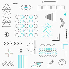 Wall Mural - abstract seamless pattern with geometric graphic elements. abstract outline geometric shapes composi