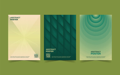 Wall Mural - abstract gradient poster background vector set. minimalist style cover template with vibrant perspec