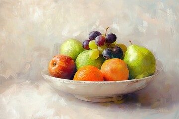 Canvas Print - Close up on pale fruit bowl grapefruit produce orange.