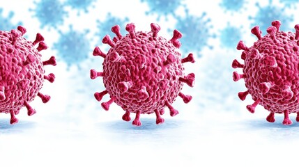 Poster - vibrant coronavirus model in scientific illustration