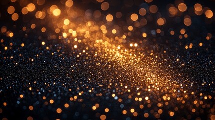 Sticker - Golden christmas particles or sprinkles for a holiday celebration, such as Christmas or New Year. Golden lights as a background for ads or web design and gifts wraps.