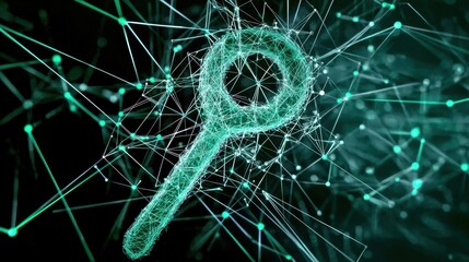 Fototapete - Digital Search Concept with Network Connections