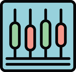 Poster - This icon represents an audio control panel with faders for adjusting sound levels