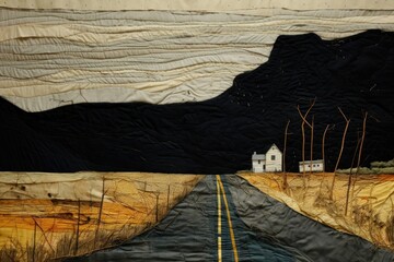 Wall Mural - Simple highway road architecture landscape nature.