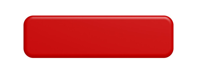 Red button. Isolated. Blank. 3d illustration.