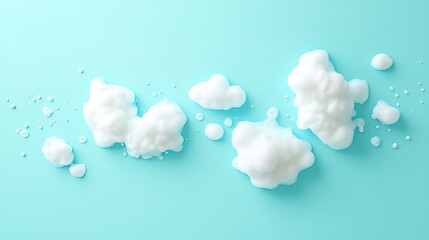 Creative Design Featuring Irregular Foam Background with Light Blue Water Surface, Capturing the Essence of Clean Beauty in a Magazine Advertisement Style, High Resolution and Professional Color Gradi