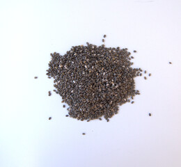 isolated organic chia seed white background