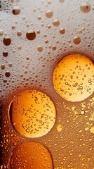 Beer Bubbles Closeup  Golden Beer Foam  Abstract Liquid Texture