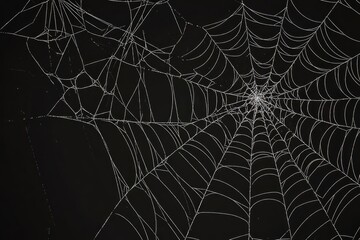 Spider webs on a black background illustration invertebrate chandelier.
