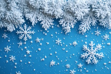 Wall Mural - In the sky with snowflakes, abstract winter background with snowflakes, and Christmas background with heavy snowfall