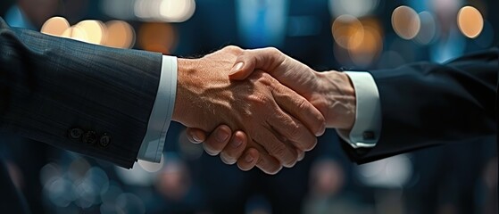 Close-Up Handshake Sealing a Deal in Business Setting