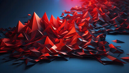 Poster - Red and Blue Abstract Wallpaper, Vibrant Panoramic Background