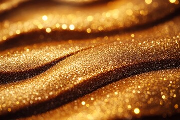 Wall Mural - Background with bokeh light and gold glitter sparkles