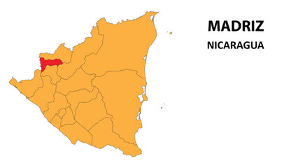 Poster - Madriz Map is highlighted on the Nicaragua map with detailed state and region outlines.