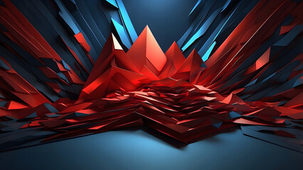 Poster - Red and Blue Abstract Wallpaper, Vibrant Panoramic Background