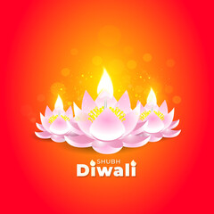 Poster - Modern vibrant and divine background of Happy Diwali. India festival of lights.