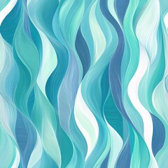 Poster - Abstract wavy patterns in shades of blue and green create a soothing and dynamic visual effect, perfect for backgrounds or artistic projects.
