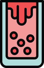 Poster - This icon of a laboratory glass beaker filled with red liquid and bubbles is perfect for projects related to science and experiments