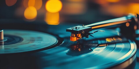 Wall Mural - Turntable needle on a vinyl record.