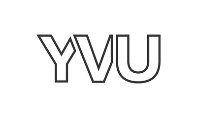 Poster - YVU logo design template with strong and modern bold text. Initial based vector logotype featuring simple and minimal typography. Trendy company identity.
