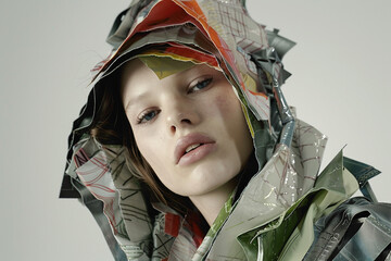 Poster - Cyberpunk wearing modern clothes ai generated image