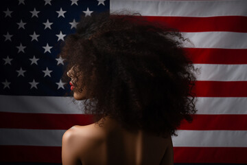 Diversity colored woman day celebration, american free woman conceptual Generative AI photo picture