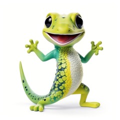 Poster - Happy smiling dancing gekko amphibian wildlife reptile.