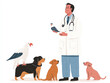 © CQSP - Whimsical Veterinarian with Pets in Illustration