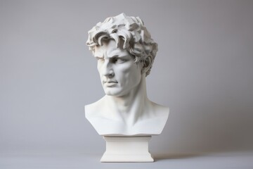 Poster - Roman man head sculpture statue art representation.