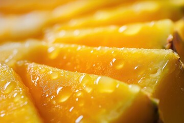 Pineapple Mango Orange. Tropical Citrus Slice with Fresh Sweet Juice