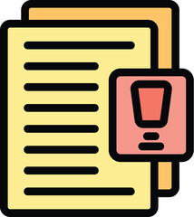 Poster - Document with exclamation mark icon representing an important task requiring immediate attention