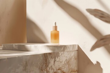 Canvas Print - Serum mockup windowsill cosmetics perfume.