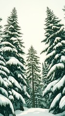 Canvas Print - Winter's Canopy, Evergreen trees