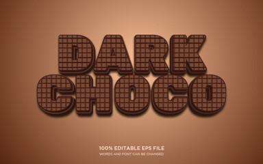 Poster - dark chocolate 3d editable text style effect