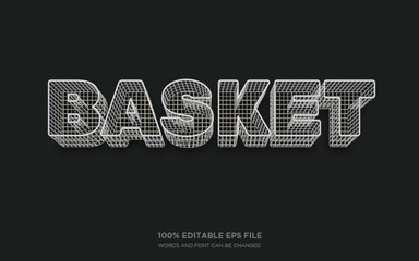 Fototapete - Basket 3D editable text style effect	
