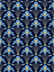 Seamless floral pattern texture or background. Vintage art nouveau style. Handmade drawing vector illustration.