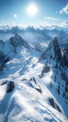 Wall Mural - Frozen Majesty, Snow covered mountains