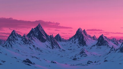 Wall Mural - Mountain Silhouettes, Snow covered mountains