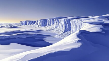 Canvas Print - Frozen Ridge, Snow covered mountains