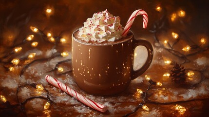 Sticker - Peppermint Bliss, Hot cocoa