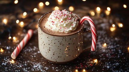 Wall Mural - Peppermint Bliss, Hot cocoa