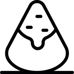 Poster - Simple vector drawing depicting the top of a melting ice cream cone losing its shape, isolated on white